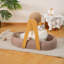 Fairela - Lit pour chat moderne en bois avec boule en sisal suspendu