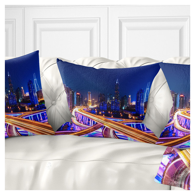 Coussin interchangeable au-dessus de la ville, 12 po x 20 po, Coussin lombaire