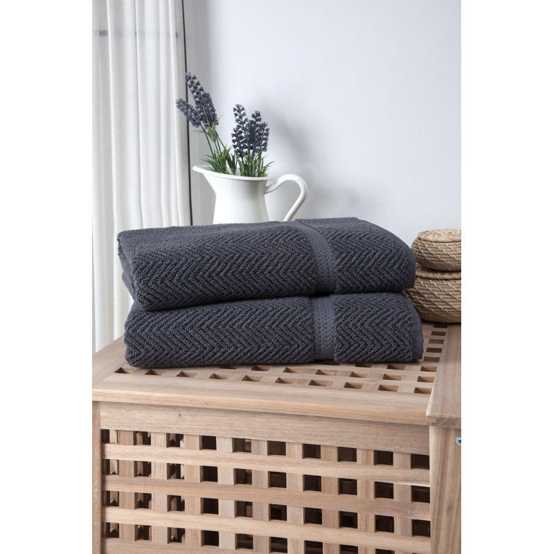 Vandewa Luxury Turkish Cotton Bath Sheet Set, Gray, Bath Towel - 2 Pack