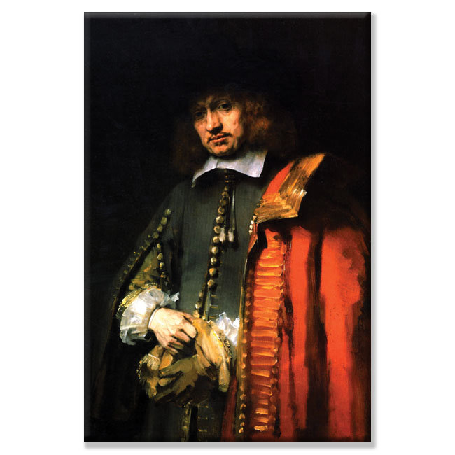 Portrait de jan six par rembrandt van rijn-impression, H 66 po x l 44 po x P 1,5 po