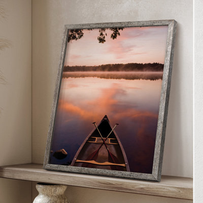 Lake At Dawn Framed Print - Solid Wood