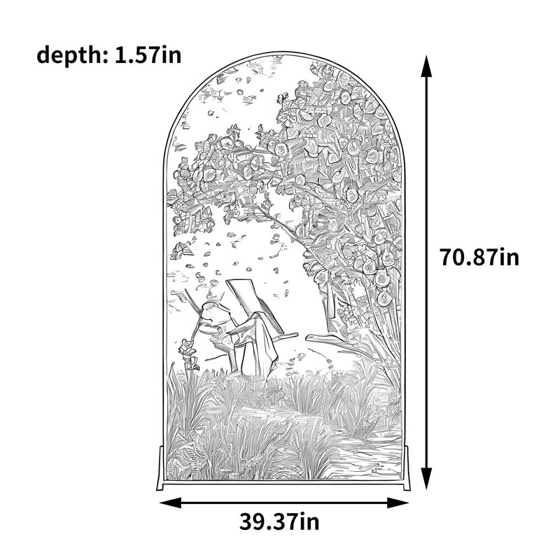 Écran de jardin rétro, 70.87" H x 39.37" W x 1.57" D