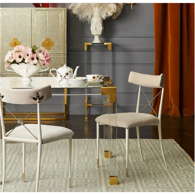 Audley Glass Top Dining Table, Clear