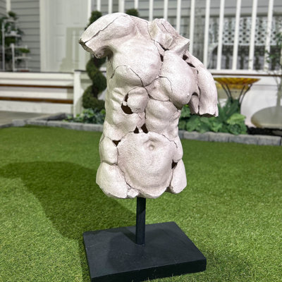 Sculpture mâle torse sur pied