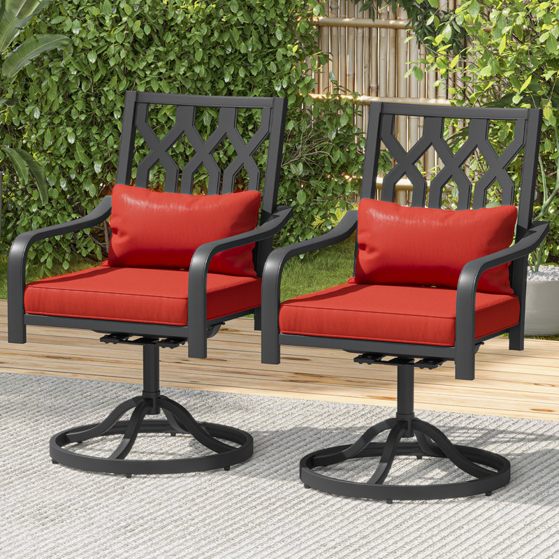 Fauteuil de patio pivotant avec coussins Mercedie