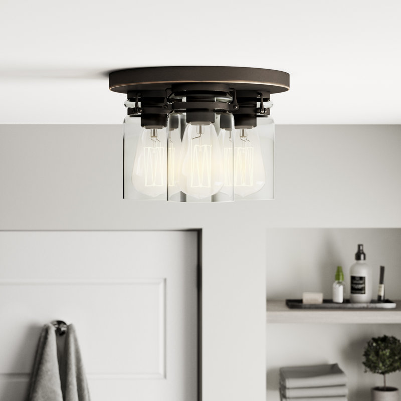 Sue Glass Flush Mount, Olde Bronze