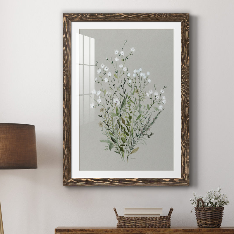 Bouquet de grâce II - Reproduction d'art sur papier encadré, H 31 po x l 44 po x P 1 po, Noyer
