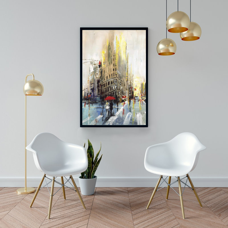 «Abstract Rainy Street», reproduction d'art sur toile, H 36 po x l 24 po