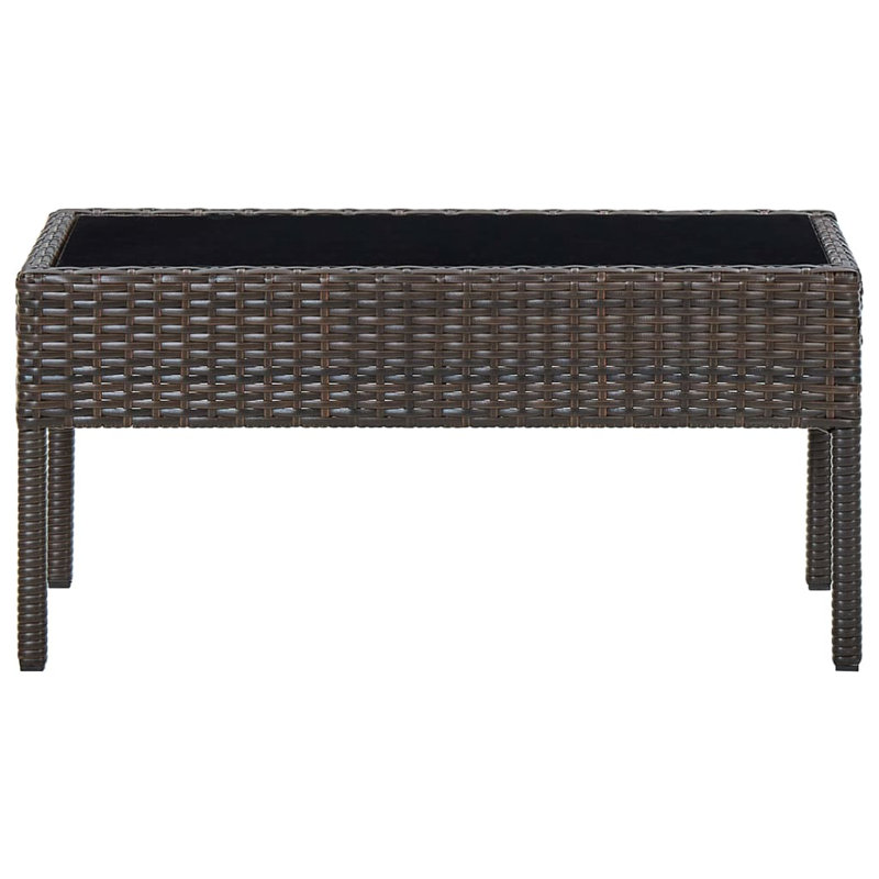 Eliphaz Rectangular Wicker Outdoor Coffee Table , 75cm cm W 40cm cm D, Black/Brown
