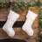 2pk 21"L White Plush Christmas Stocking