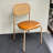 Chandi Dining Chair with PE Rattan Back & PU Leather Upholstered (Set Of 2)-1169258462
