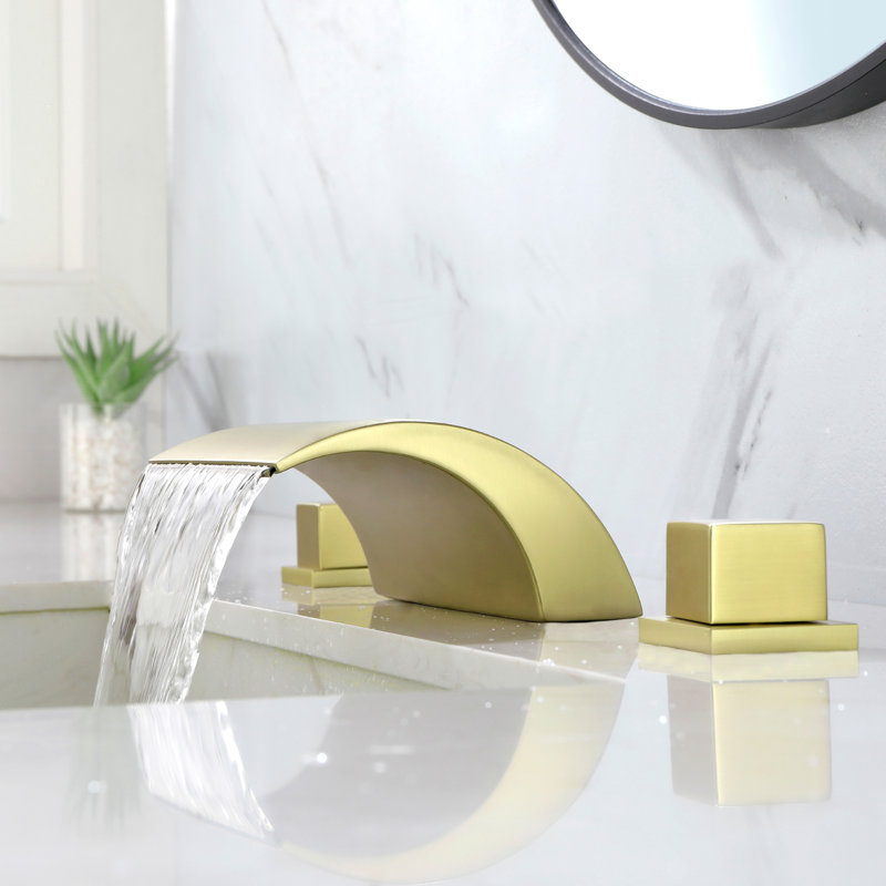 Widespread 2-handle Bathroom Faucet, Gold