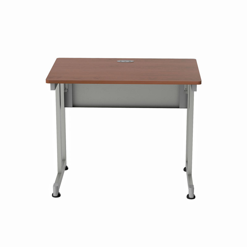 Lambeth Metal Base Writing Desk, Brown/Gray, 27.83" H x 35.51" W x 23.6" D  