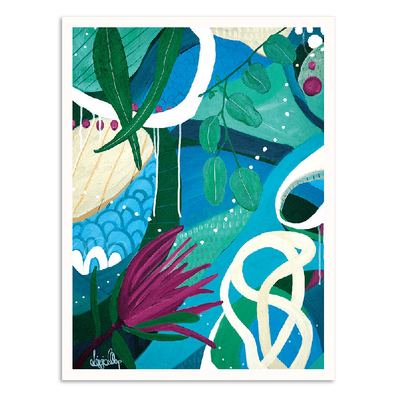 Waters Edge by Lizzie Alsop - Print, 51" H x 41" W x 1.5" D, White Wood Unframed