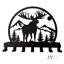 Décoration murale crochets décoratifs en métal Deer Silhouette, 7 crochets de rangement sur le thème des animaux