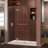 DreamLine Aqua Ultra 32 inch D x 60 inch W x 74 3/4 inch H Frameless Hinged Shower Door in Chrome with Center Drain Black Shower Base Kit-29345640-29345646-132212454