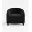 Fauteuil club d'appoint, fauteuil tonneau confortable et rembourré avec dossier en U et accoudoirs incurvés, pieds robustes, idéal pour le salon, la chambre ou le bureau, noir.-304719153