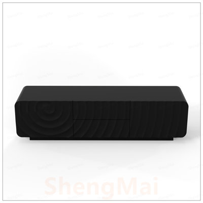 58-Inch TV Console with Unique Spiral Wave Design, Storage Cabinet, and 2 Drawers for Living Room or Bedroom