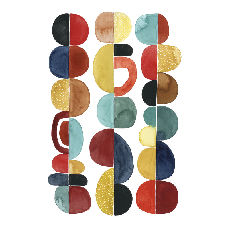 «Midcentury Sunrise II», peinture sur toile, H 12 po x l 8 po