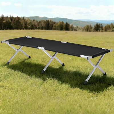 Army Black Portable Folding Camping Cot,Heavy-Duty Outdoor Sleeping Cot with Included Carrying Storage Bag for Camping,Travel,RV & Indoor Guest Rest