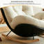 Chaise berçante en suède blanc moderne-609944296