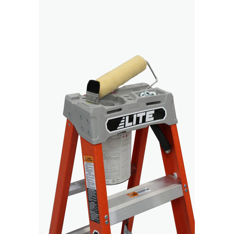 6-Foot Fibreglass Step Ladder With 300-Pound Load Capacity, Type IA ANSI OSHA Compliant, Non-Conductive Safety, Slip-Resistant Rubber Feet