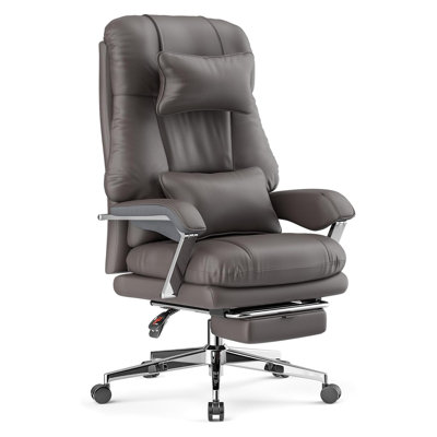 Grande et grande chaise de bureau, chaise de bureau de direction d'unité centrale de 500 lb, chaise de bureau ergonomique à haut dossier avec repose-pieds, chaise de bureau d'ordinateur avec appui-tête réglable