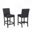 Ensemble de salle à manger à hauteur de comptoir 5 pièces Carré Faux marbre blanc Table chaises rembourrées Pieds en bois Mobilier de salle à manger noir