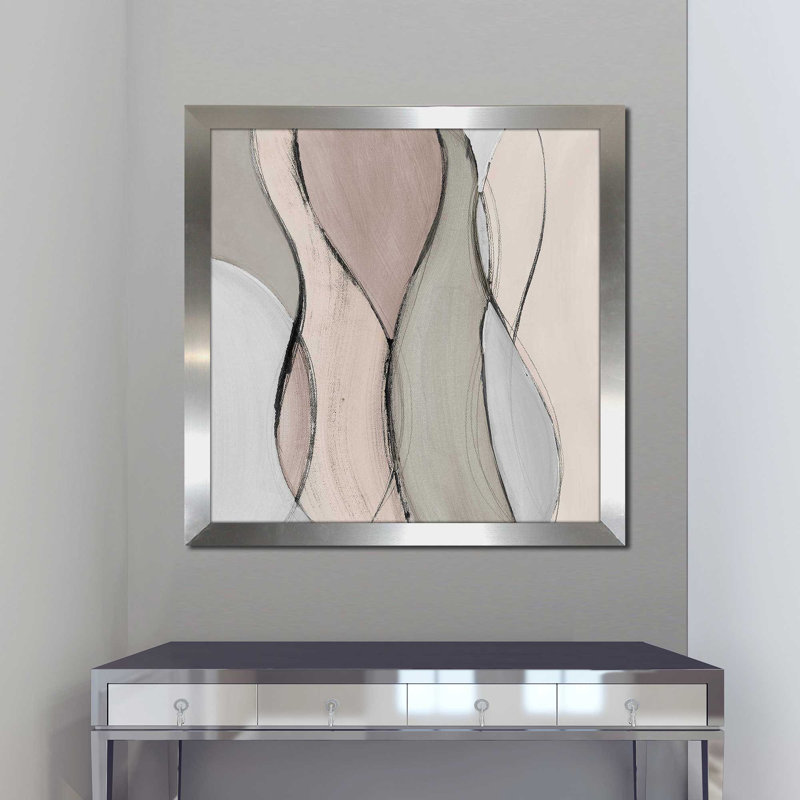 «Neutral Coalescence I» par Lanie Loreth, H 31,5 po x l 31,5 po x P 1 po, Encadrement argenté