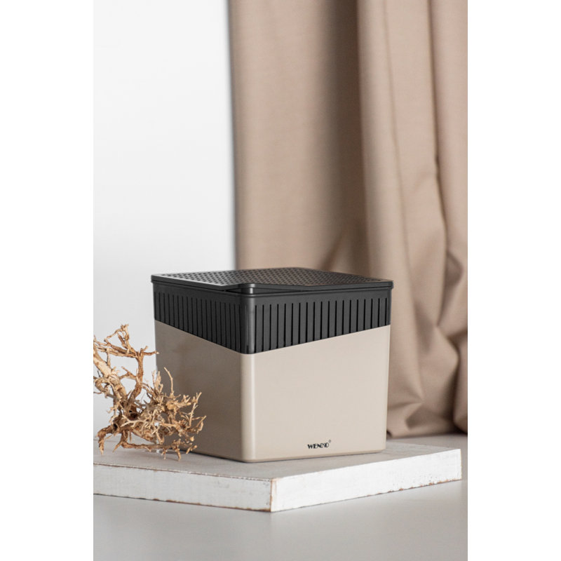 WENKO dehumidifier mod. Cube refill 500g, 6 pieces, dehumidifier refill pack, 5cm H x 12cm W x 12cm D, Beige