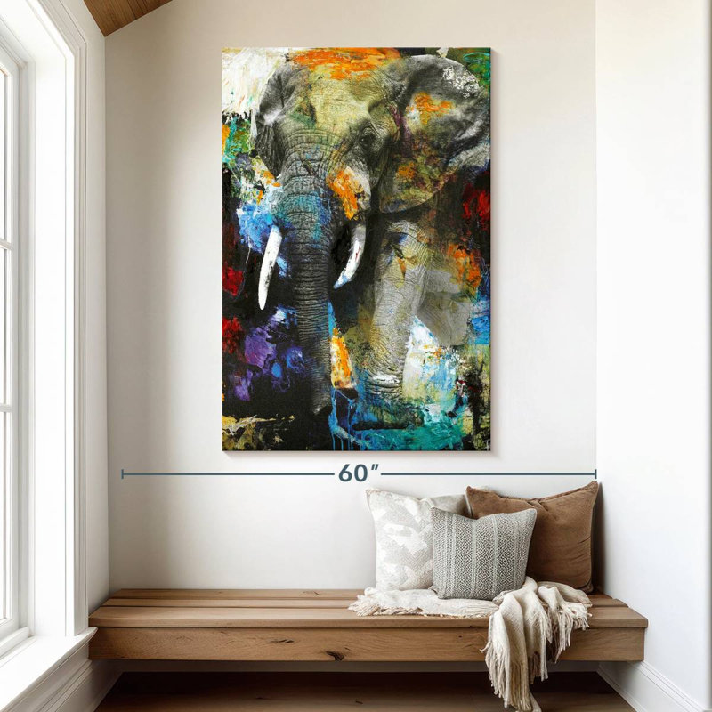 Brampt Blotchy Elephant, 51" H x 34" W