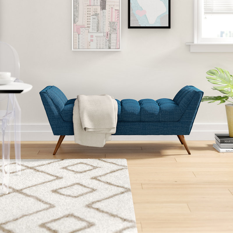 Modway Carson Carrington Lieksa Mid-century Medium Fabric Bench, Azure