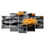 «Yellow Yellow Grey Garden Glamour Lotus Photo», ensemble d'art mural sur toile Lotus