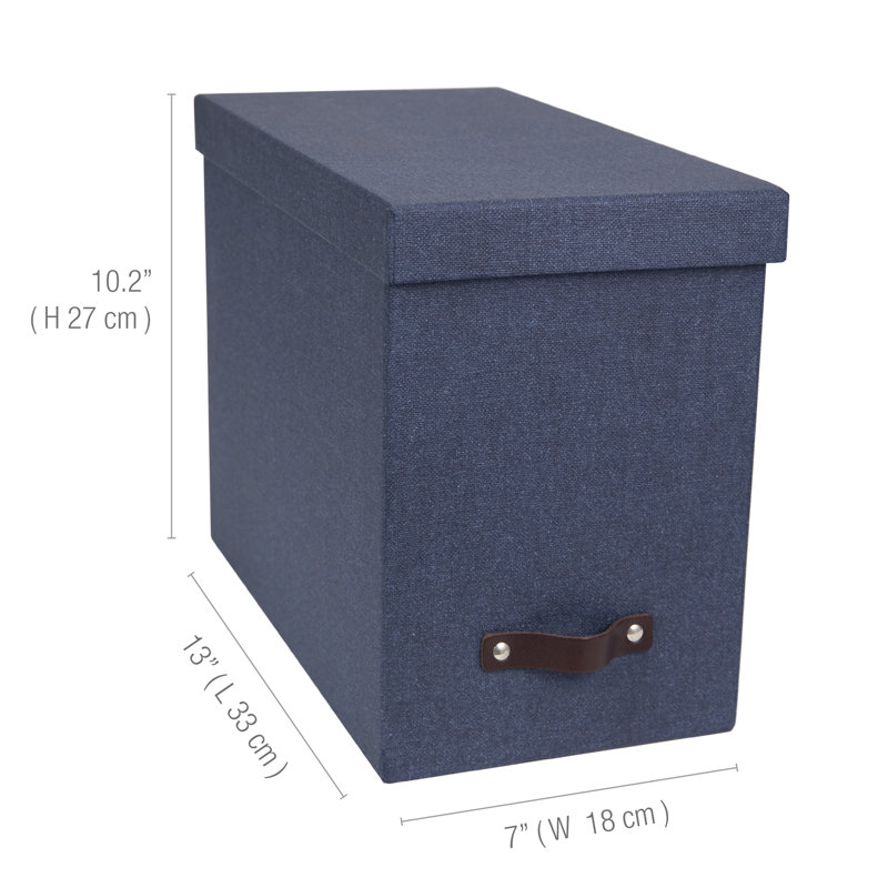 John Desktop File Box for Hanging File, Canvas Blue
