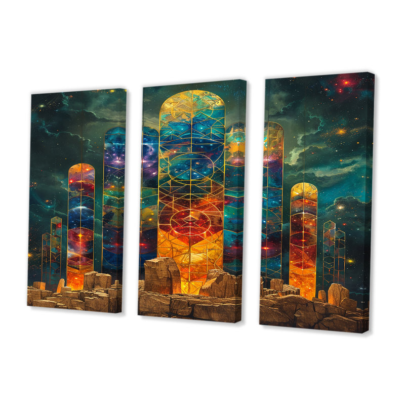 Crisol - espace, ensemble de reproductions d'art mural, Toile tendue, H 32 po x l 48 po x P 1 po