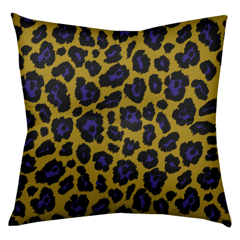 Housse et insert de coussin carré touffeté, H 26 po x l 26 po x P 3 po, Or/ noir / violet