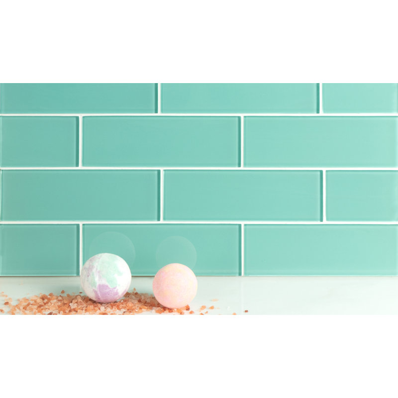 Premium 3" x 9" Glass Subway Tile, Mint