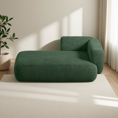 Boucle Chaise Lounge Chair Indoor Comfy Fluffy Lounge Sofa Upholstered Chaise Lounge Modern Lounge Chair Indoor for Living Room Bedroom Office by Wrought Studio