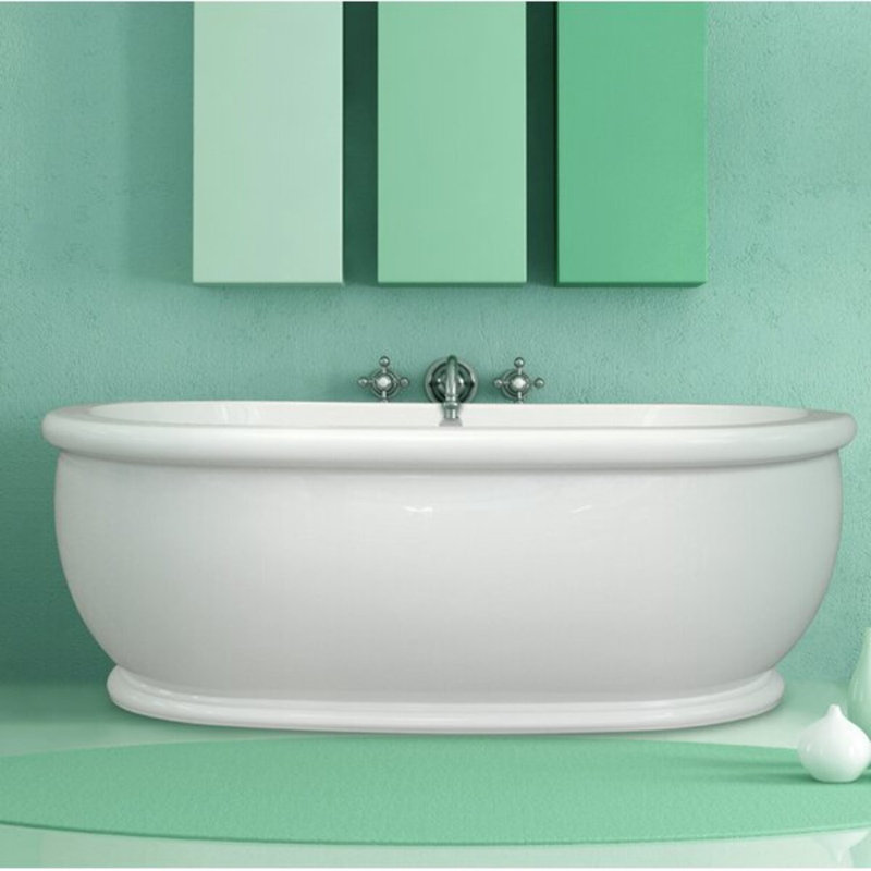 Domingo 66'' L Air Bathtub, Satin Nickel