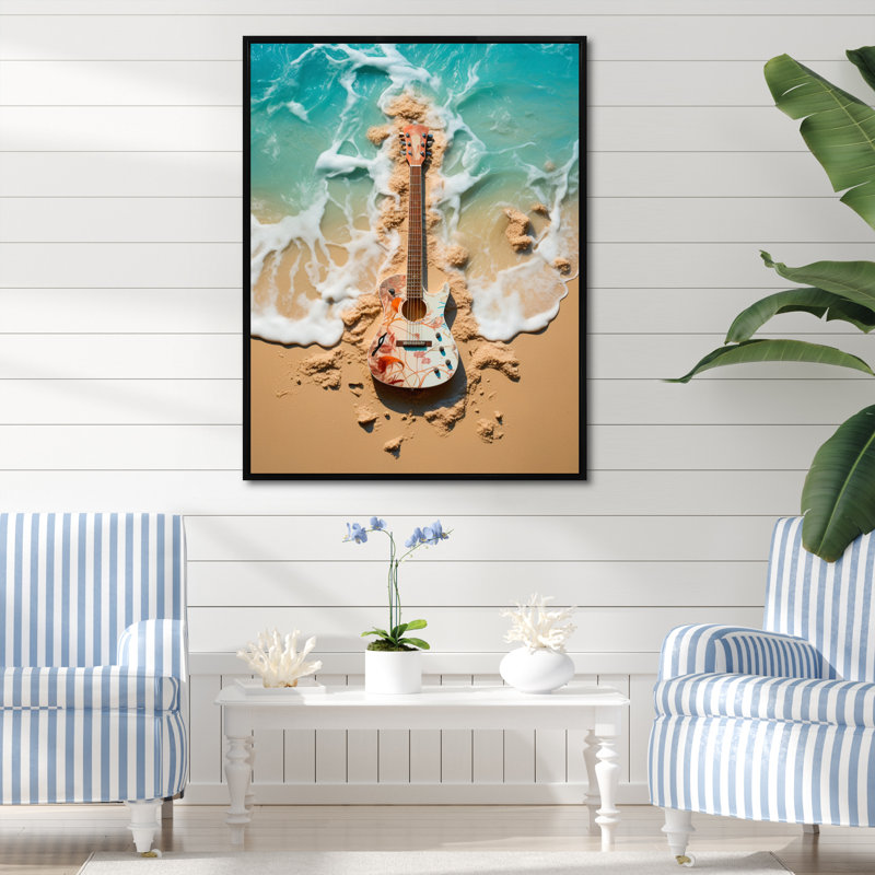 Nautique et plage, reproductions d'art mural, H 40 po x l 30 po x P 1,5 po, Cadre flottant noir