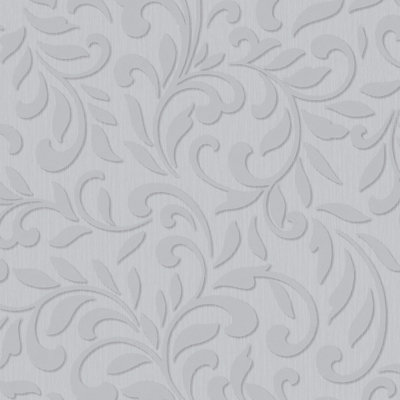 Leafy Scroll Damask Wallpaper Roll