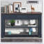 Console en bois de pin massif, table d'appoint moderne avec 3 tiroirs de rangement et 2 tablettes. Facile à assembler-1310753347