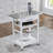 Mobile Rolling Kitchen Island Trolley Serving Cart with Underneath Drawer & Slide-Out Wire Storage Basket-578572727