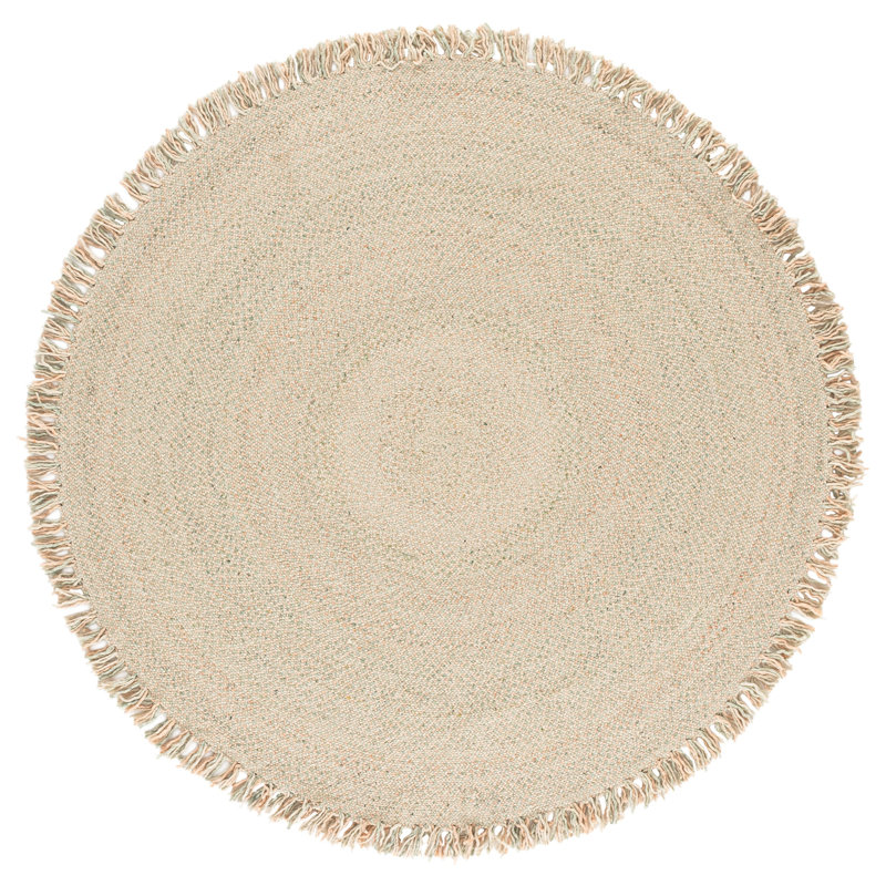 Braided Hand Woven No Pattern Indoor Rug, 6'-0" x 6'-0" Round