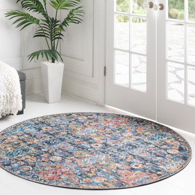 Tapis bleu marine Southwestern / Lodge