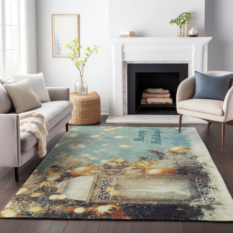 Cerrito Area Rug with Non-Slip Backing, Rectangle 9' x 12'