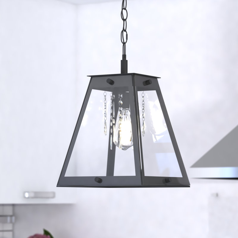 Luminaire suspendu carré à 1 lumière Josette, H 15 po x l 10,25 po x P 10,25 po