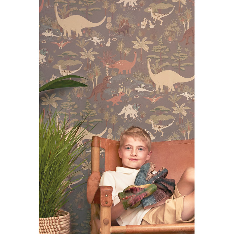 Wallpaper Dinosaur vibes soft, Gray