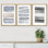 " Grey & Black Watercolor Paint Stroke Collage Abstract Shape Illustration Modern Art Chic Relax Calm " 3 - Pieces