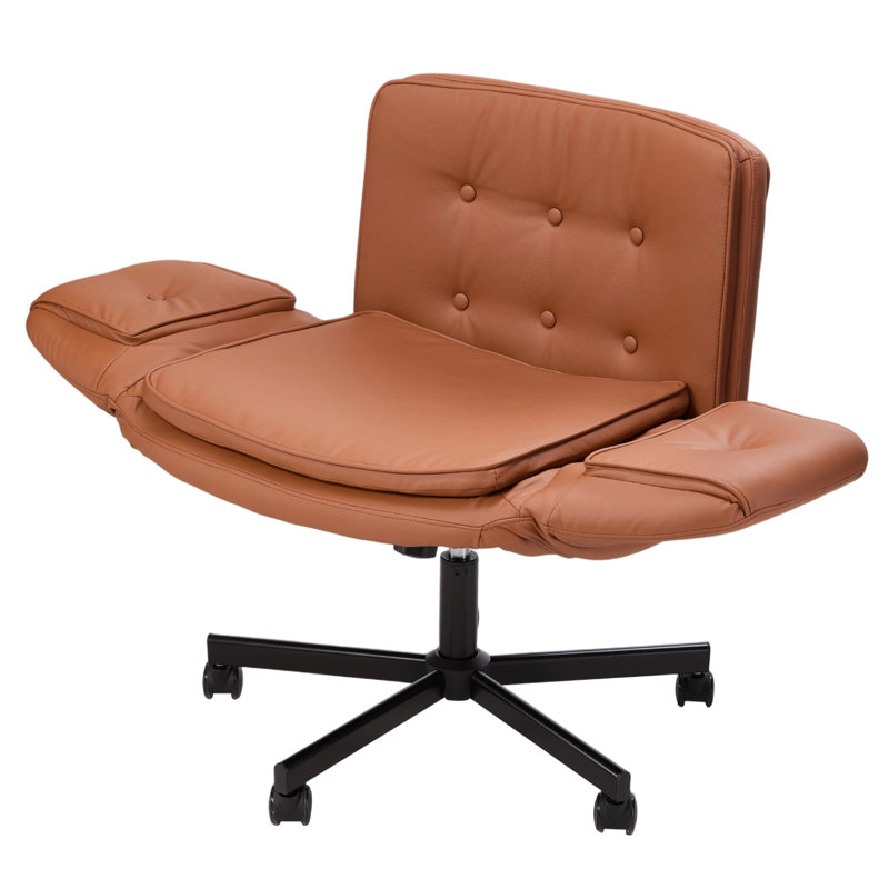 Brayden Studio Criss Cross Chair, 40 cm H, Brown